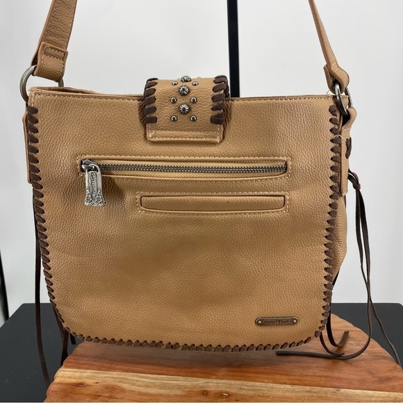 Trinity Ranch Handbag Cross Body Hair on Hide Leopard Cheetah Tan Brown Bag - Picture 7 of 10